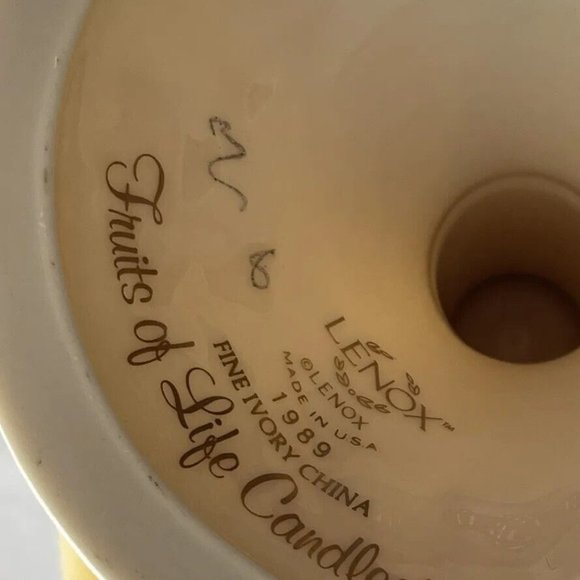 Lenox - Fruits of Life Candlesticks Fine China 24k Trim in Box With COA - Picture 7 of 9